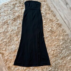 BHLDN Strapless Black Evening Gown
